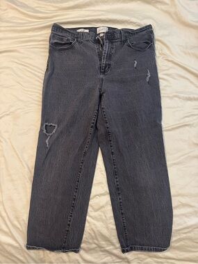 Women's Universal Threads Washed Black Distressed Jeans
